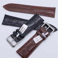 Watch Accessories สายหนังแท้ หน้ากว้างพิเศษ XL Mens Pin Buckle Belt Slub Leather Bracelet 26มม.