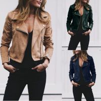 2023 summer Autumn New Long Sleeve Cowboy Wind Handsome Jacket Women Vintage Brown Color Slim Boyfriend Style Suede Jacket Coat