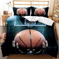 Basketball Duvet Cover Set King Queen Ball Sport Theme Bedding Set 2/3pcs Boys Teens Basketball Fan Room Polyester Quilt Cover