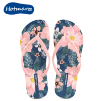 Hotmarzz Flip Flops สุภาพสตรีฤดูร้อนรองเท้าแตะรองเท้าแตะชายหาดแฟชั่นรองเท้าแตะลื่นพิมพ์คุณภาพสูงรองเท้า HM0768