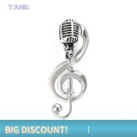 ?【Lowest price】TANG เพลงหมายเหตุไมโครโฟนเข็มกลัดสีทองสีเงินโลหะหมุดพิเศษนักเรียนนักดนตรีกระเป๋าเป้สะพายหลังปก PIN เครื่องประดับของขวัญ