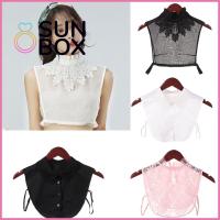 SUN BOX แฟชั่น ถอดได้ สง่างาม ปก คลาสสิค เสื้อคอปกปลอม เครื่องประดับเสื้อผ้า เสื้อคอปกเท็จ ฝ้าย