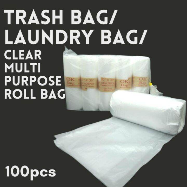 【COD】 Laundry Plastic Bag 100pcs 20x30inches Multi Purpose Roll Bag