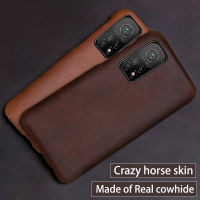 Genuine Leather Phone Case For Xiaomi 10 10T Pro 10t lite redmi k30 K30s Ultra Cowhide Crazy horse skin Cover