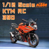 112 KTM RC 390ของเล่นรถจักรยานยนต์รุ่นล้อแม็ก D Iecast จำลองแบบคงที่รถจักรยานยนต์คอลเลกชันเด็กของเล่นของขวัญวันเกิดของที่ระลึก