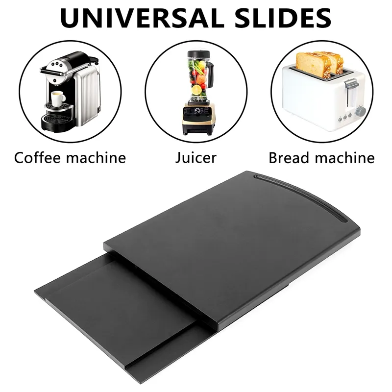 Kitchen Caddy Sliding Coffee Tray Mat, Under Cabinet Appliance Coffee Maker  Toaster Countertop Storage Moving Slider - Base sliding shelf With Smooth