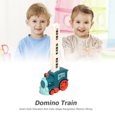 Montessori Domino Train With Sound Light Dominoes Blocks Automatic Laying Domino Train Blocks Educational Game Kits For Children