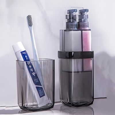 【jw】✕❦✆  Toiletries Caixa De Armazenamento Cup Creme Dental Escova Dentes Partição Ao Ar Livre Acessórios Do Banheiro Conjuntos Novo