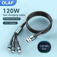 Olaf 120W 5A 3 in 1 Fast Charging Cable Micro USB Type C Cable For iPhone Samsung Huawei Xiaomi Phone Charger USB C Data Cable