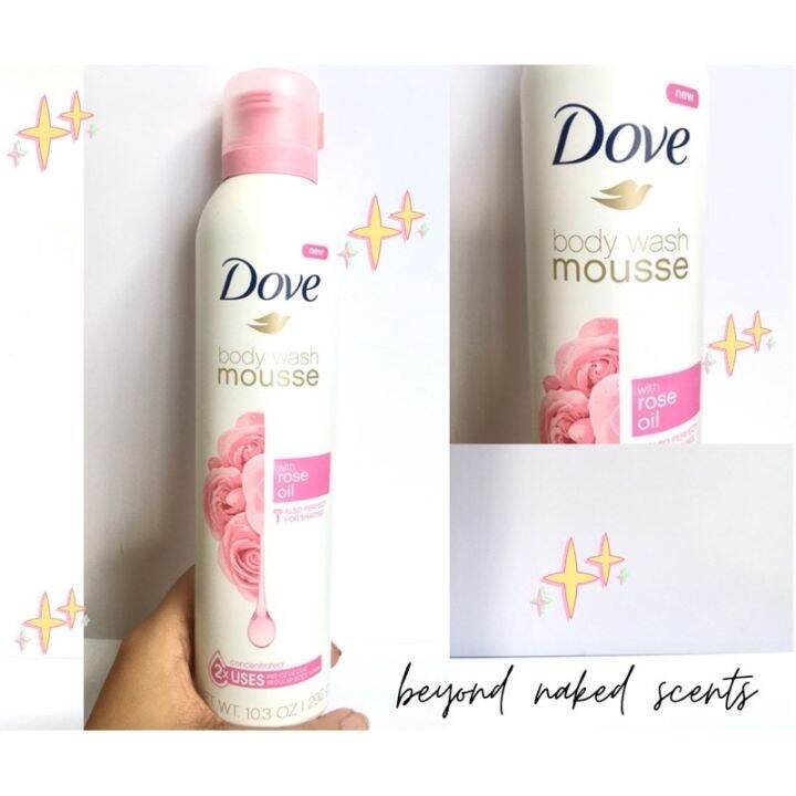 DOVE BODY WASH MOUSSE with rose oil foam for shaving Lazada PH