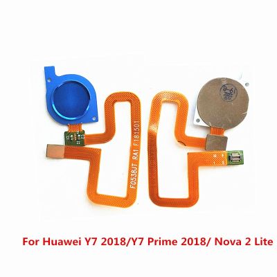 เครื่องสแกนลายนิ้วมือสําหรับ Huawei Y7 2018 / Y7 Prime 2018 / Nova 2 Lite Touch Sensor ปุ่มโฮมกลับ Flex Cable