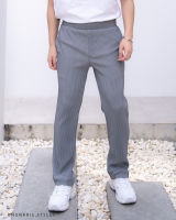 Khunkris.Styler - Pleated pants - Gray กางเกงพลีท คาร์โก้ สลิม ผู้ชาย สีเทา