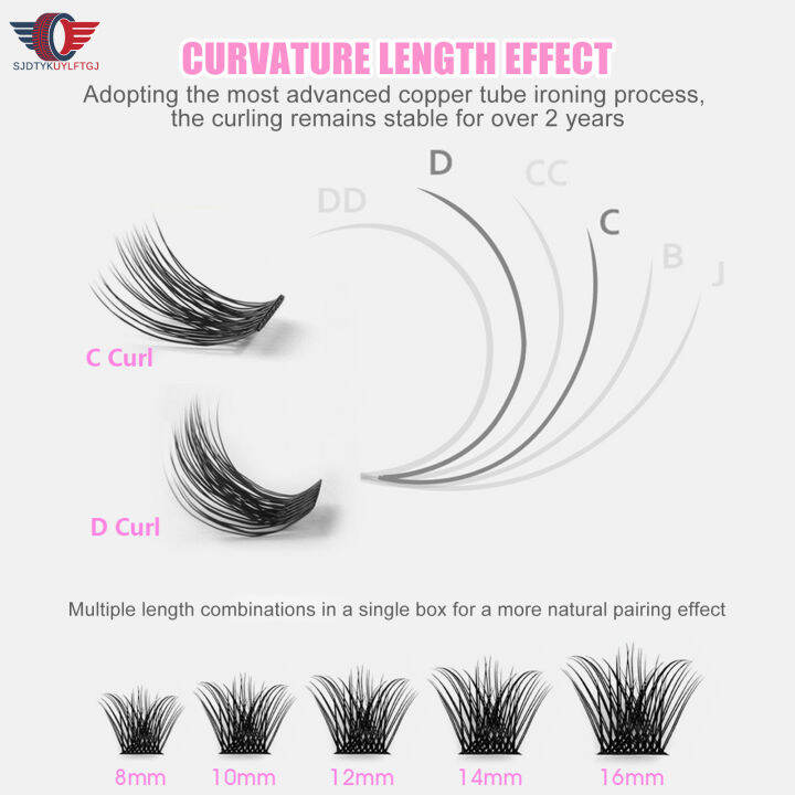 ขนตาปลอมยาว8-16มม-สำหรับผู้หญิงขนตาปลอมมีขนตาปลอมหนาและหนาแน่นพร้อมก้านละเอียด