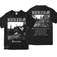 เสื้อยืดคอกลม 2023 Kaos Band Burzum Philosophy Premium Tshirt Burzum/kaos Metal Blackmetal Gothic Mayhem T-shirt