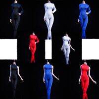 In Stock 19XG37 19XG38 Slim Fitting Long Sleeveless Solid Color Bodysuit With Zipper Black White Red Blue for 12 Action Figure