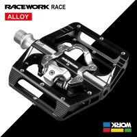 RACEWORK MTB เหยียบจักรยานคลิปด้านเดียว Clipless ขนาดกะทัดรัดคู่ฟังก์ชั่น Pedalen Footboard แพลตฟอร์มจักรยานขี่จักรยานอะไหล่