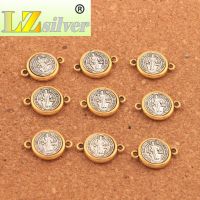 100pcs Religious 20.65x14.8mm Zinc Alloy And Saint St Benedict Medal Cross Spacer End Connecor Jewelry DIY L1698