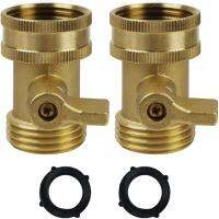 Water Hose Shut Off Valve 2 Pack Heavy Duty 3/4 Inch Solid Brass Garden Hose Connector Valves