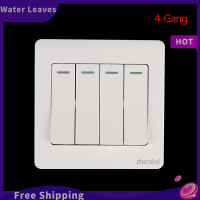 Water Leaves สวิตช์ผนัง1/2/3/4 GANG 1Way ปุ่มเปิด/ปิดปุ่มกด