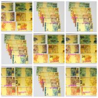 Wholesale 10 Set 6 Pcs zil 2-100 Reais Crafts Banknotes Colorful Golden Color Notes Collections Gift