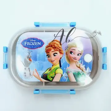 disney frozen lunch box bento 2 tiers plastic with chopsticks elsa