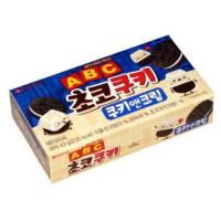 ?สินค้าขายดี? [นำ้เงิน คุ้กกี้&amp;ครีม]A B C CHOCO ขนมเกาหลี