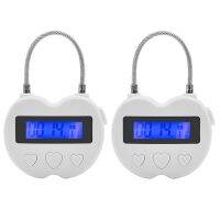 2X Smart Time Lock LCD Display Time Lock Multifunction Electronic Timer,Waterproof USB Rechargeable