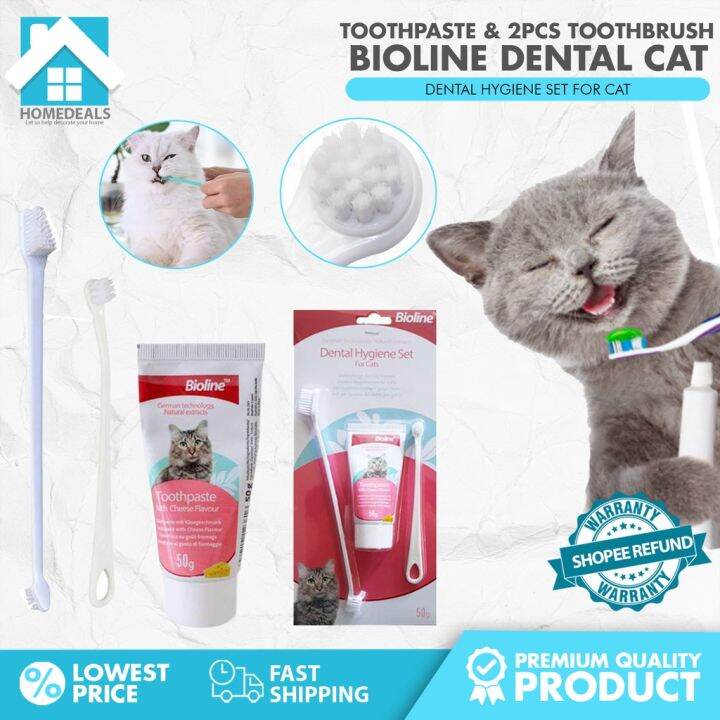 Bioline Dental Cat Toothpaste Toothbrush Set For Cats (1 Toothpaste 50g