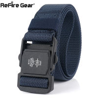 Refire Gear Army Tactical Belt Men Metal Buckle Combat Military Nylon Belts Casual Heavy Duty Webbing Adjustable Gears