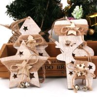 1PC Vintage Christmas Wooden Deer/Sock/Tree/Star Pendants Ornaments Wood Crafts Kids Gift Christmas Tree Ornaments Decorations