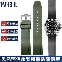 Suitable for Rolex Citizen Emperor Camel Breitling IWC Watch with Black Silicone Mens Rubber Strap 20MM