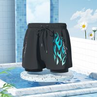 Summer Mens Swimming Trunks Loose Breathable Surfing Shorts Drawstring Beach Shorts Swimwear