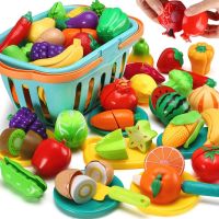 Kids Pretend Play Kitchen Toy Set Cutting Fruit Vegetable Food Play House Simulation Toys Early Education Girls Boys Gifts