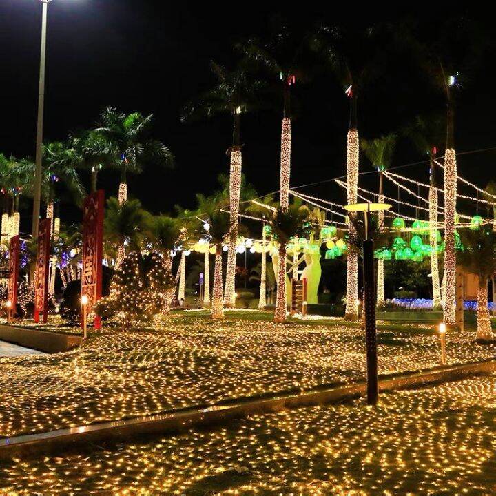 ไฟตกแต่ง-led-ไฟประดับ-ไฟม่านรูปแบบตาข่าย3x2m-ไฟกระพริบ-ไฟคริสต์มาส-9สี-ปีใหม่-แบบเสียบไฟ-กันน้ำใช้กลางแจ้ง-ไฟหน้าร้านหน้าต่าง