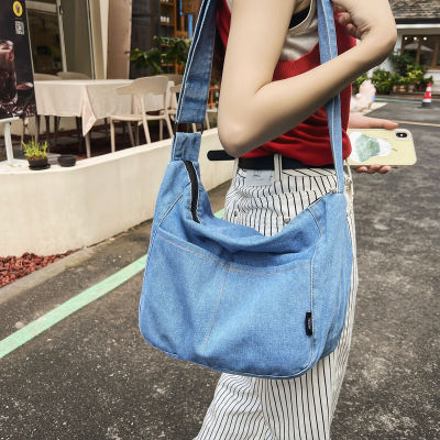 Large Capacity Crossbody Bag Womens Denim 2023 New Urban Casual College Student Shoulder Bag Fashion Tote Bag 2023