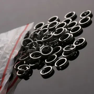 Double Split Rings Heavy Duty Stainless Steel Fishing Split Ring Lure  Connectors Fishing Tackle 2#-9# 100pcs