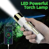 Portable LED Flashlight Torch High Power Bank 4 Modes Waterproof USB Rechargeable Tactical Flashlight for Outdoor Emergency Lamp Rechargeable  Flashli