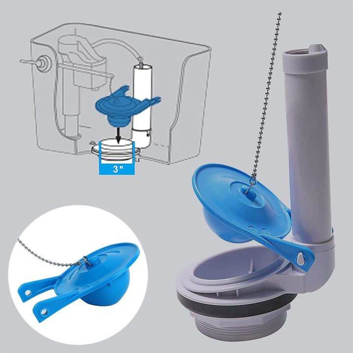 3 Inch Universal Toilet Flapper Replacement Kit with Stainless Chain ...