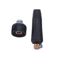 1 Set of Black European Style Electric Welding Machine Cable Connector DKJ Quick Connector Plug Socket