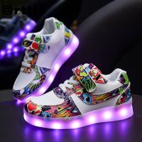 rttj4 Childrens colorful glowing shoes, girls, luminous shoes, boys, usb charging flashing shoes, led light shoes, childrens light shoes