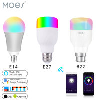 【High-quality】 WiFi สมาร์ทหลอดไฟอัจฉริยะหลอดไฟ LED 7W RGBW APP รีโมทคอนโทรลทำงานร่วมกับ Alexa Google สำหรับ Smart Home E27 E14 B22