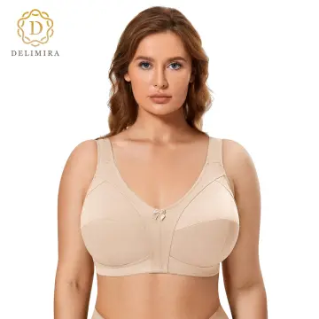 DELIMIRA Women's Plus Size Minimizer Lace Bra Full Coverage