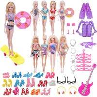 Random 40Pcs/1 Set Doll Accessories for Barbie Doll Shoes Boots Mini Dress Shoes Crown Hangers Glasses Doll Clothes Kids Toy DIY