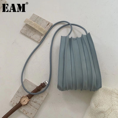 [EAM] Women Summer New Small Brief Wrinkled PU Leather Personality All-match Crossbody Shoulder Bag Fashion Tide 2021 18A2351