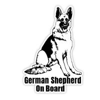 CK3368# German Shepherd on Board Vinyl Car Sticker Waterproof Removable Decal Self-adhesive Auto Decal Bumper Stickers Decals  Magnets