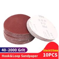 10Pcs 125mm  Round Shape Sanding Discs Hook Loop Sanding Paper Buffing Sheet Sandpaper For Sander Polishing Pad Power Sanders