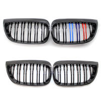 รถกันชนหน้ากระจังหน้าไต Racing Grills Gloss สีดำ M Grille สำหรับ BMW E81 E87 120d 120i 130i 2004-2006 Auto Grill Grilles