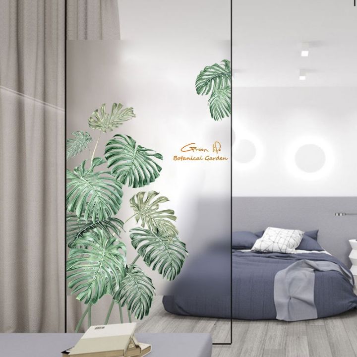 24-home-accessories-80x180cm-moda-adesivi-murali-foglia-verde-grande-ต่อกล้อง-da-letto-piante-creative-soggiorno-decorazione-europa-sfondi-rimovibili