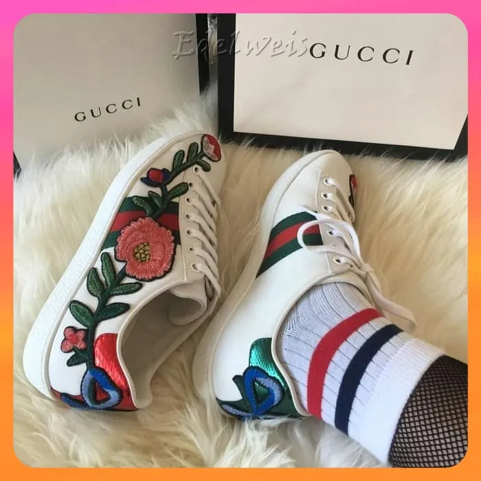 gucci ace embroidered