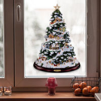 Christmas Crystal Tree Sticker Detachable PVC Decoration Window Stickers Waterproof Wall Sticker Reusable Winter Home Furnishings